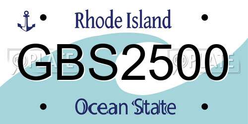 GBS2500 Rhode Island License Plate