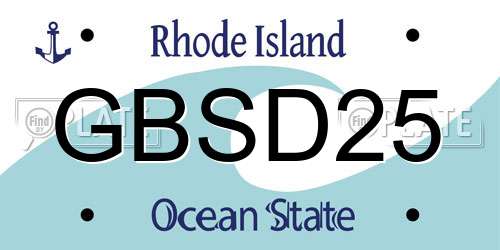 GBSD25 Rhode Island License Plate