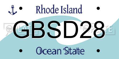 GBSD28 Rhode Island License Plate