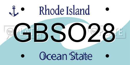 GBSO28 Rhode Island License Plate