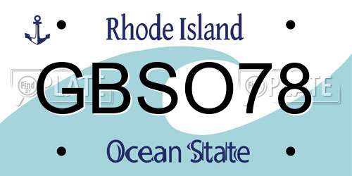 GBSO78 Rhode Island License Plate