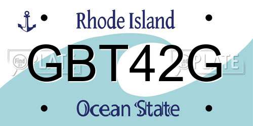 GBT42G Rhode Island License Plate