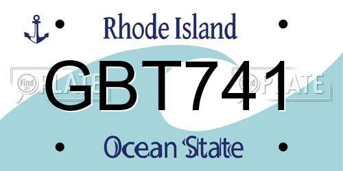 GBT741 Rhode Island License Plate