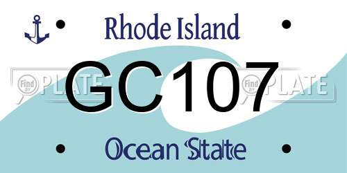 GC107 Rhode Island License Plate