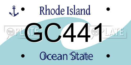 GC441 Rhode Island License Plate