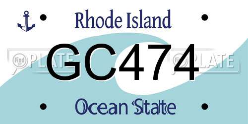 GC474 Rhode Island License Plate