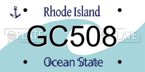 GC508 Rhode Island License Plate