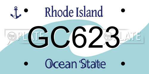 GC623 Rhode Island License Plate