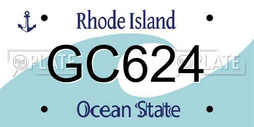 GC624 Rhode Island License Plate
