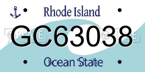 GC63038 Rhode Island License Plate