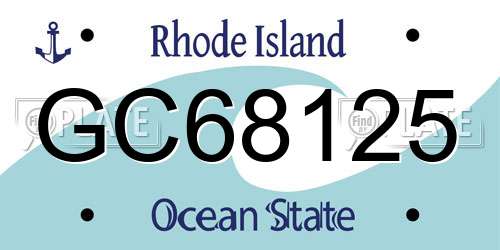 GC68125 Rhode Island License Plate