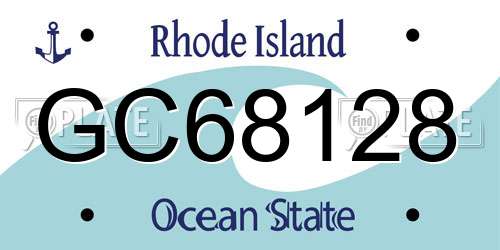 GC68128 Rhode Island License Plate