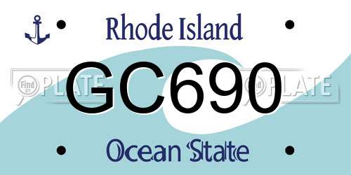 GC690 Rhode Island License Plate