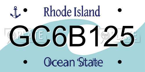 GC6B125 Rhode Island License Plate