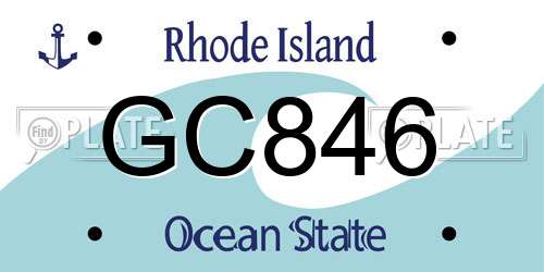 GC846 Rhode Island License Plate
