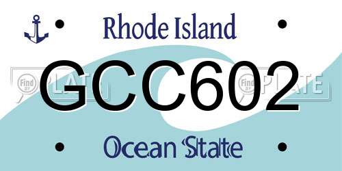 GCC602 Rhode Island License Plate