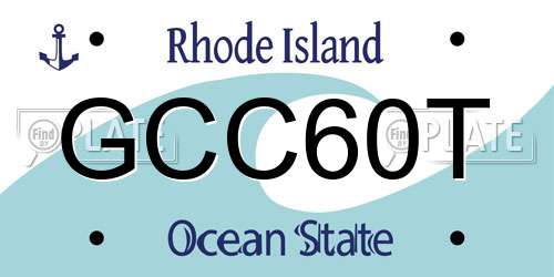 GCC60T Rhode Island License Plate