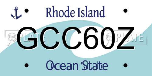 GCC60Z Rhode Island License Plate