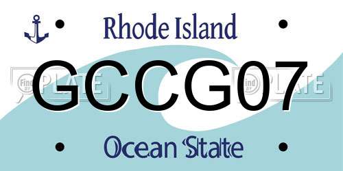 GCCG07 Rhode Island License Plate