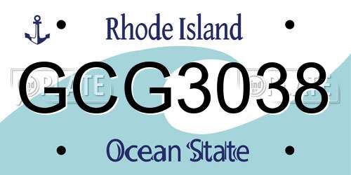 GCG3038 Rhode Island License Plate