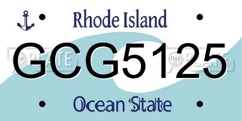 GCG5125 Rhode Island License Plate