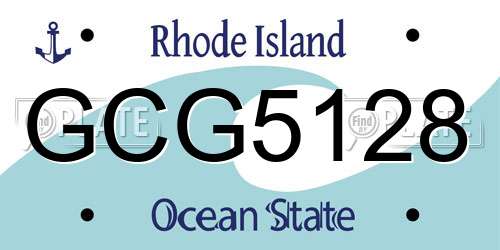 GCG5128 Rhode Island License Plate