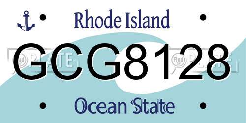 GCG8128 Rhode Island License Plate