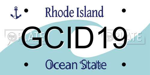 GCID19 Rhode Island License Plate