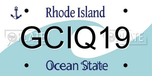 GCIQ19 Rhode Island License Plate