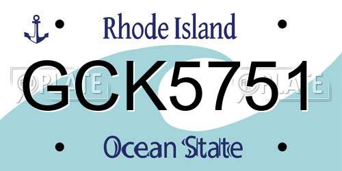 GCK5751 Rhode Island License Plate
