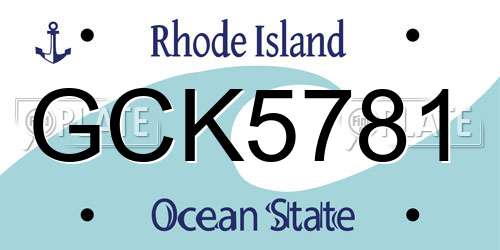 GCK5781 Rhode Island License Plate