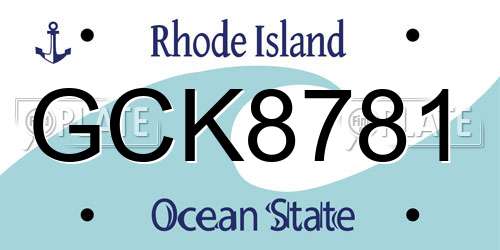GCK8781 Rhode Island License Plate