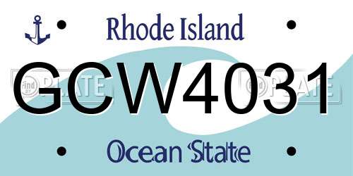GCW4031 Rhode Island License Plate