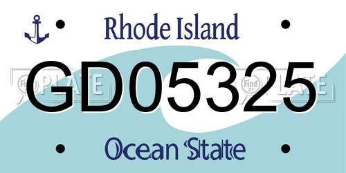 GD05325 Rhode Island License Plate