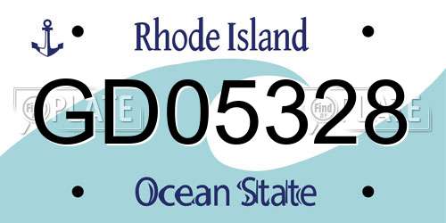 GD05328 Rhode Island License Plate