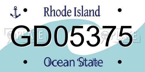 GD05375 Rhode Island License Plate