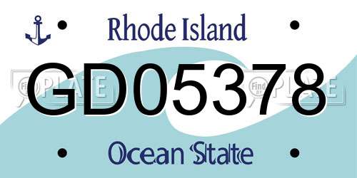 GD05378 Rhode Island License Plate