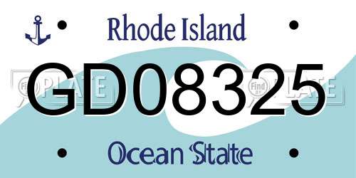 GD08325 Rhode Island License Plate