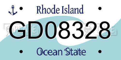 GD08328 Rhode Island License Plate