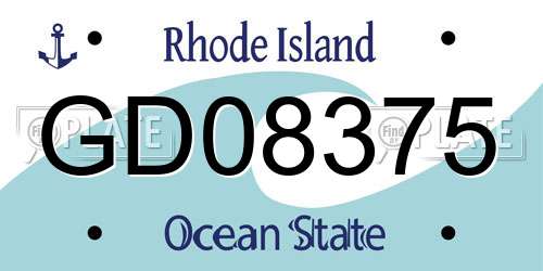 GD08375 Rhode Island License Plate