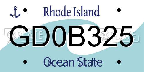 GD0B325 Rhode Island License Plate
