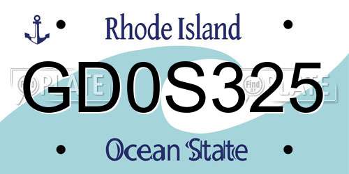 GD0S325 Rhode Island License Plate