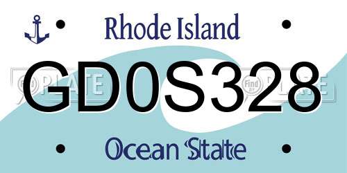 GD0S328 Rhode Island License Plate