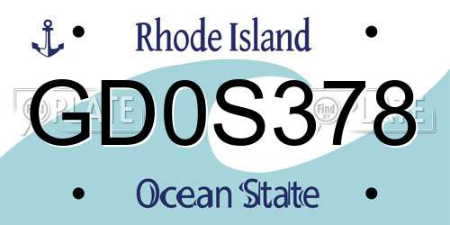 GD0S378 Rhode Island License Plate