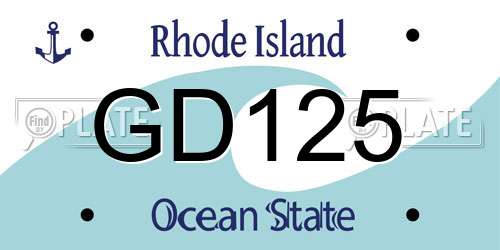 GD125 Rhode Island License Plate