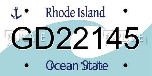 GD22145 Rhode Island License Plate