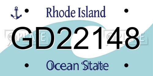 GD22148 Rhode Island License Plate