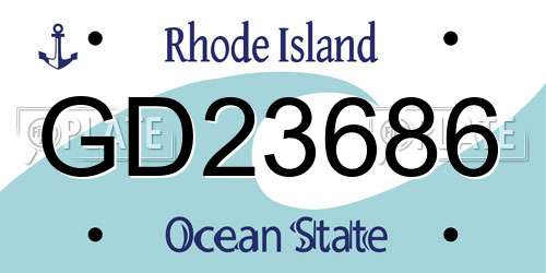 GD23686 Rhode Island License Plate