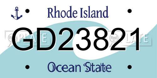 GD23821 Rhode Island License Plate