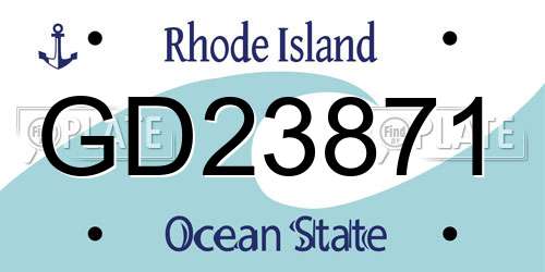 GD23871 Rhode Island License Plate